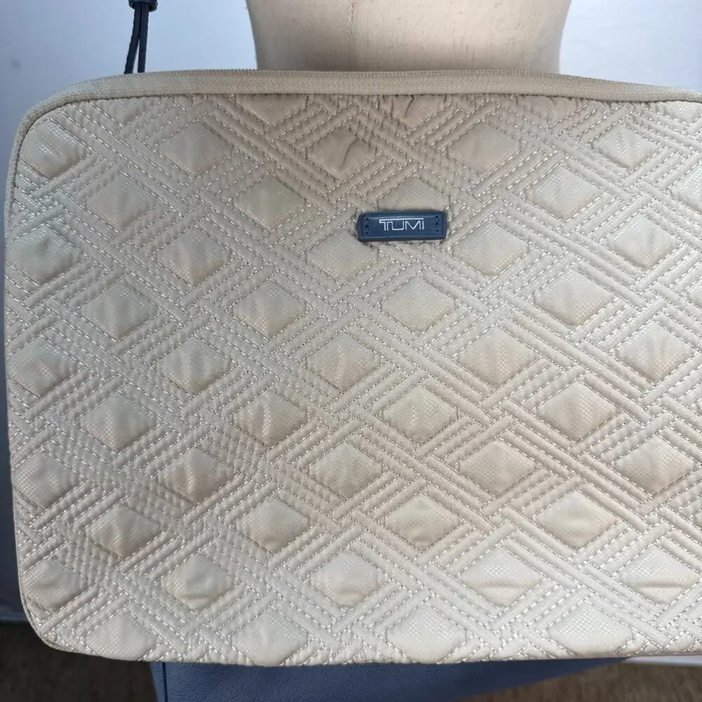 Tumi Sinclair Elaine Commuter‎ Brief Tote Bag Cornflower Blue Leather Crossbody